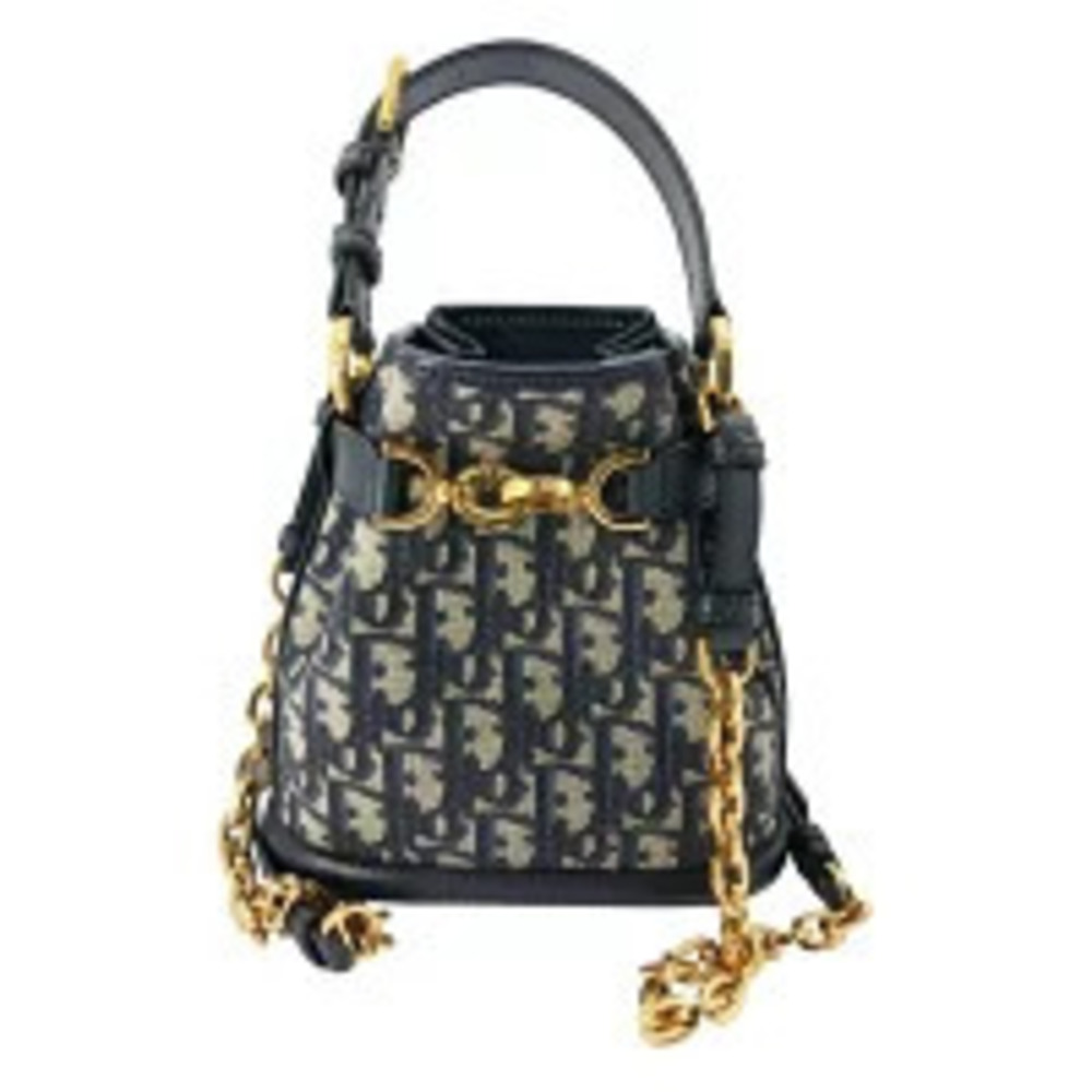 Christian Dior Cest Oblique Bag Navy Blue drawstring